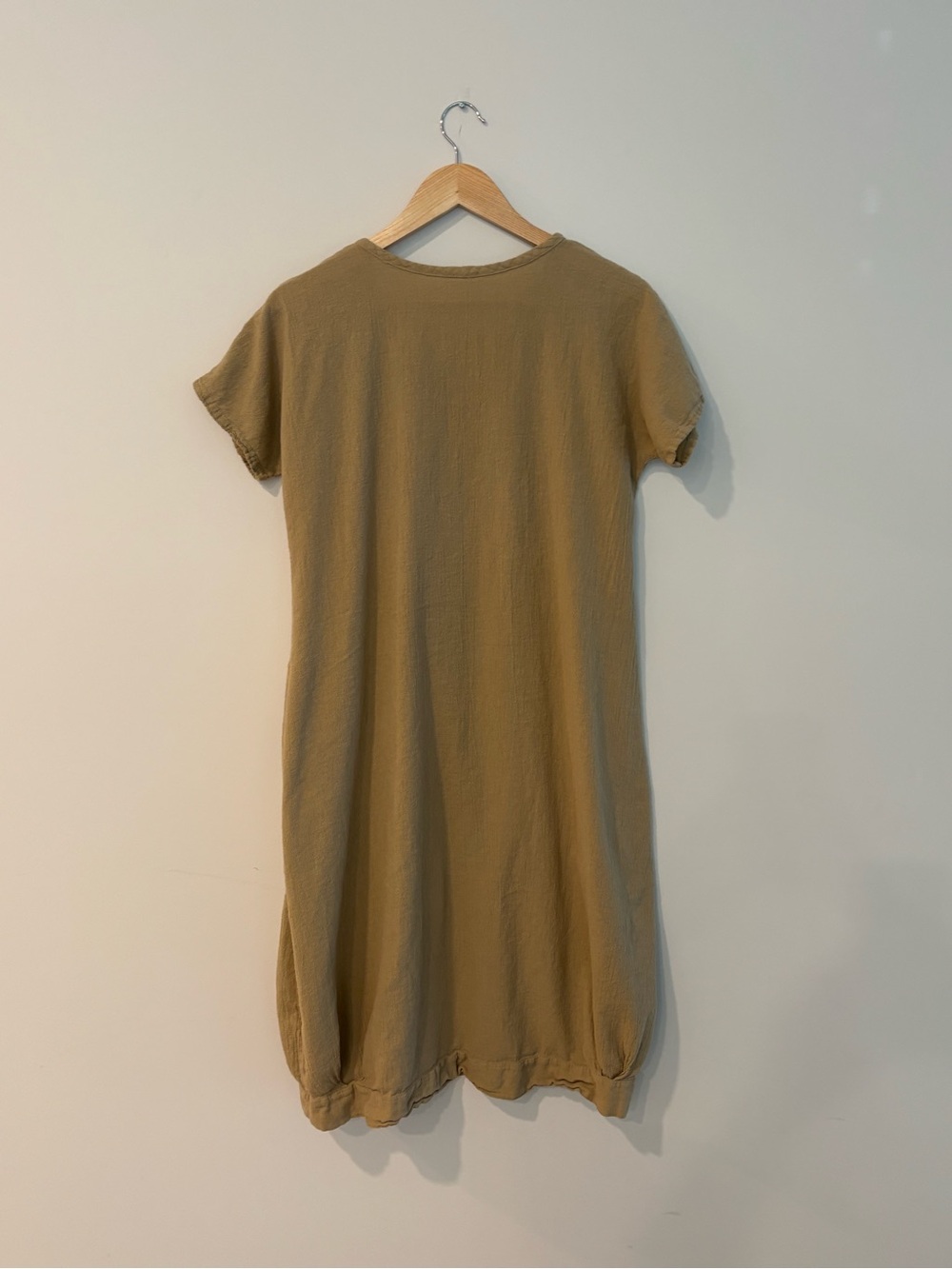 Camel Colored Cotton Lagenlook Oversized Boho Tunic Dress - Picture 3 of 4
